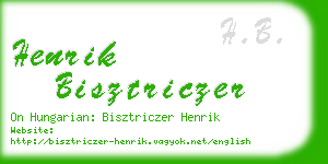 henrik bisztriczer business card